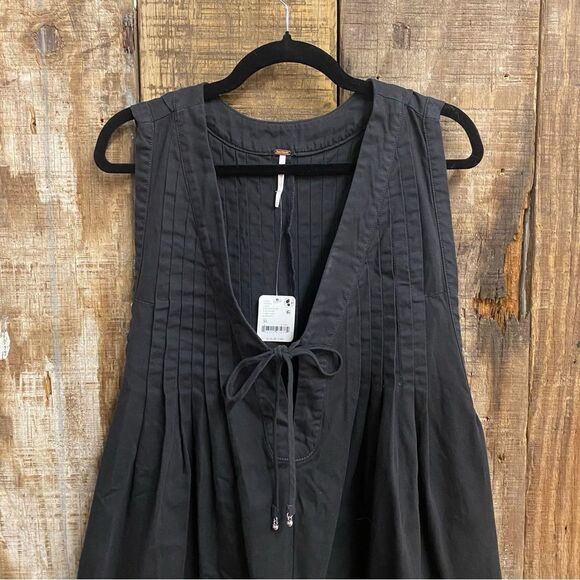 Free People Webster romper Black Sleeveless cotton one piece jumpsuit $128 XL - Picture 10 of 12
